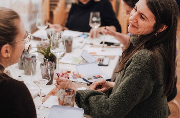Aquarellkurs Frankfurt mit Weinprobe (Nordend)