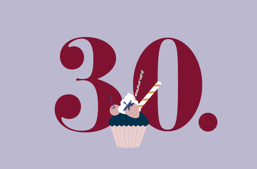Flexibles Geschenk 30. Geburtstag (Cupcake)