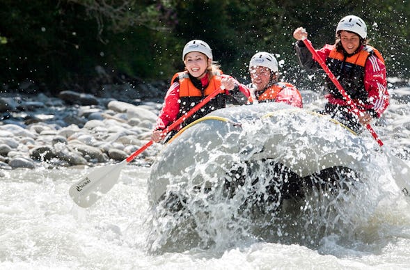Wildwasser-Rafting im 3er-Boot im Ötztal